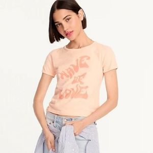 NWT J. Crew Wave of Love Short Sleeve Cropped Tee size large BH431